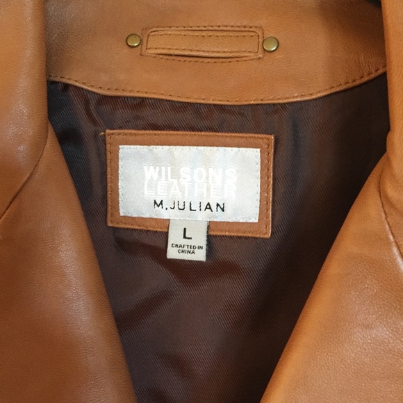 COPY - Beautiful Light Leather Sport Coat Size L - Picture 3 of 3